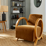 Кресло с круглыми деревянными подлокотниками Modesto Chair варинант исполнения - 6 | Loft Concept в Екатеринбурге