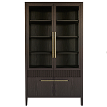 Витрина Primo со стеклянными фасадами и буфетом шпон Темный орех варинант исполнения - 1 | Loft Concept в Екатеринбурге