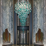 Люстра зеленая каскадная Green Light CascadeDroplet Chandelier варинант исполнения - 1 | Loft Concept в Екатеринбурге