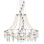 Люстра подвесная из металла с хрустальными прозрачными подвесками Quasar 81 варинант исполнения - 1 | Loft Concept в Екатеринбурге