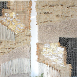 Триптих Геометрический гобелен бежевый Figurative Beige Wall Hangings варинант исполнения - 1 | Loft Concept в Екатеринбурге