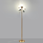 Торшер с 2-мя фигурками птиц на изогнутых прозрачных трубках Ganthea варинант исполнения - 2 | Loft Concept в Екатеринбурге