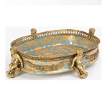 Чаша с орнаментом на ножках в виде бронзовых ангелов Eden Garden варинант исполнения - 2 | Loft Concept в Екатеринбурге