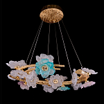 Люстра круглая на золотом каркасе с цветочным декором Miscellaneous herbs варинант исполнения - 1 | Loft Concept в Екатеринбурге