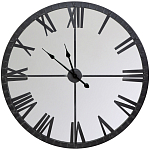 Часы настенные зеркальные с чёрным металлическим циферблатом Mirror Tower Clock варинант исполнения - 1 | Loft Concept в Екатеринбурге