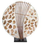 Настольная лампа из перламутра и дерева на подставке Indonesian Shell варинант исполнения - 3 | Loft Concept в Екатеринбурге