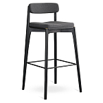 Барный стул из массива ясеня с обивкой из рогожки Elegant Ash Shape варинант исполнения - 2 | Loft Concept в Екатеринбурге