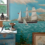 Обои ручная роспись Nantucket Crossing Brandt colourway on scenic paper варинант исполнения - 2 | Loft Concept в Екатеринбурге