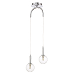 Подвесной светильник с 2-мя рельефными прозрачными плафонами из стекла и основанием цвета Хром Perforated Glass Bubbles варинант исполнения - 1 | Loft Concept в Екатеринбурге