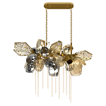 Люстра подвесная с 22-мя гранёными стеклянными плафонами с вертикальными подвесками Gilded Mirage  варинант исполнения - 2 | Loft Concept в Екатеринбурге