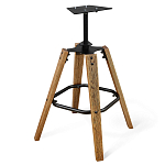 Барный стул со спинкой и подлокотниками на 4-х деревянных ножках Douglas Rhombus Коричневый Велюр варинант исполнения - 5 | Loft Concept в Екатеринбурге