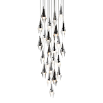Люстра каскадная с 24-мя рельефными прозрачными плафонами в форме лепестков Glass Pod  варинант исполнения - 1 | Loft Concept в Екатеринбурге