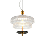 Подвесной светильник многослойный из рифленого прозрачного стекла Academy of Light варинант исполнения - 2 | Loft Concept в Екатеринбурге