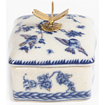 Фарфоровая шкатулка с бронзовой стрекозой Blue and White варинант исполнения - 5 | Loft Concept в Екатеринбурге