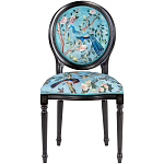 Стул из массива бука бирюзовый с изображением птиц в саду Turquoise Chinoiserie Bird Chair варинант исполнения - 1 | Loft Concept в Екатеринбурге