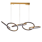 Люстра подвесная золотая в форме изогнутых колец Curved Rings варинант исполнения - 1 | Loft Concept в Екатеринбурге