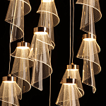 Люстра каскадная с 10-ю прозрачными плафонами Wave Line варинант исполнения - 7 | Loft Concept в Екатеринбурге