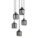 Люстра с 5-ю плафонами серого цвета Smoked Prism варинант исполнения - 1 | Loft Concept в Екатеринбурге