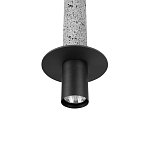 Подвесной светильник с узким цилиндрическим плафоном и черным металлическим декором Concrete Pipe варинант исполнения - 6 | Loft Concept в Екатеринбурге