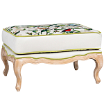 Банкетка золотистая из натурального бука с изображением птиц и цветов Blooming Birds варинант исполнения - 1 | Loft Concept в Екатеринбурге