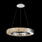 Люстра серебряная в форме кольца с мозаичным хрустальным оформлением Sparks of Crystal варинант исполнения - 1 | Loft Concept в Екатеринбурге