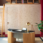 Обои с вышивкой ручной работы Glyph Original colourway on wool sateen варинант исполнения - 1 | Loft Concept в Екатеринбурге