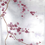 Обои ручная роспись Cherry Tree Special Colourway on Sterling Silver gilded paper варинант исполнения - 2 | Loft Concept в Екатеринбурге