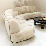 Диван Limoges полукруглой формы с обивкой букле молочного цвета варинант исполнения - 3 | Loft Concept в Екатеринбурге