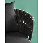 Стул мягкий с декором в виде плетеных лент на спинке и подлокотниках Semicircular Chair Decorated with Ribbons варинант исполнения - 6 | Loft Concept в Екатеринбурге