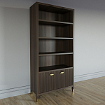 Книжный Стеллаж Elsa Dreams Walnut с задней стенкой варинант исполнения - 1 | Loft Concept в Екатеринбурге