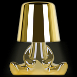 Настольная лампа фигурная золотого цвета с гладким абажуром Высота 16 см Sophia варинант исполнения - 1 | Loft Concept в Екатеринбурге