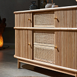 Дизайнерский комод овальный с фактурным фасадом и вставками из плетеных элементов Ambar варинант исполнения - 3 | Loft Concept в Екатеринбурге