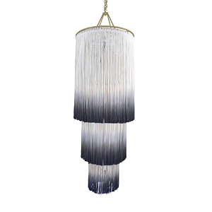 Люстра круглая трехъярусная из бахромы Indigo Gradient Braided Fringe