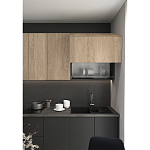 Черный матовый кухонный гарнитур с фасадом под дерево Renart Kitchen Set варинант исполнения - 4 | Loft Concept в Екатеринбурге