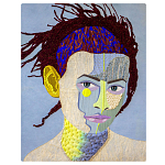 Картина с вышивкой Портрет wall panel People with the yellow ear 2 варинант исполнения - 3 | Loft Concept в Екатеринбурге