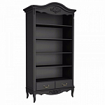 Стеллаж черный широкий из массива бука с 5-ю полками и 2-мя ящиками Black Provence варинант исполнения - 1 | Loft Concept в Екатеринбурге