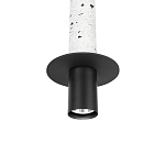 Подвесной светильник с узким цилиндрическим плафоном и черным металлическим декором Concrete Pipe варинант исполнения - 12 | Loft Concept в Екатеринбурге