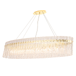 Люстра подвесная овальная с рельефными стеклянными панелями и золотым металлическим каркасом Textured Glass Chandelier варинант исполнения - 2 | Loft Concept в Екатеринбурге