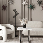 Кресло дизайнерское для лаунж зоны жемчужного цвета Pearl Lounge варинант исполнения - 3 | Loft Concept в Екатеринбурге