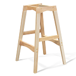 Барный стул со спинкой на 4-х деревянных ножках Голубой Велюр Ava Charm варинант исполнения - 3 | Loft Concept в Екатеринбурге