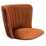 Барный стул со спинкой на 4-х деревянных ножках Оранжевый Велюр Ava Charm варинант исполнения - 3 | Loft Concept в Екатеринбурге