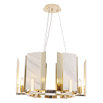 Люстра подвесная круглая с мраморными прямоугольными вставками и золотым основанием Диаметр 55 см Marble square Chandelier варинант исполнения - 4 | Loft Concept в Екатеринбурге