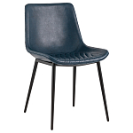 Стул с обивкой из экокожи темно-синего цвета RHOMBUSES UPHOLSTERY варинант исполнения - 1 | Loft Concept в Екатеринбурге