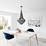 Люстра каплевидной формы украшенная серыми бусинами Wooden Beads Grey Chandelier варинант исполнения - 2 | Loft Concept в Екатеринбурге