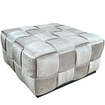 Пуф плетеный велюровый светло-бежевый  Soft Wicker Pouf варинант исполнения - 1 | Loft Concept в Екатеринбурге