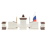 Настольный письменный набор из мрамора и лемезита с гербом и флагом России Marble Accessory варинант исполнения - 6 | Loft Concept в Екатеринбурге