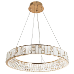 Кольцевая люстра с декором из мрамора и хрусталя Dione Ring Marble Crystal Chandelier варинант исполнения - 3 | Loft Concept в Екатеринбурге