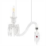 Подвесной светильник стеклянный в виде канделябра Curved Glass Chandelier варинант исполнения - 3 | Loft Concept в Екатеринбурге