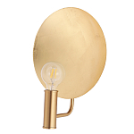 Бра с золотым круглым отражателем и открытой лампой Sun Glow Disc варинант исполнения - 2 | Loft Concept в Екатеринбурге