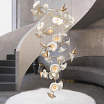 Люстра каскадная из белых цветов каллы и птичек Refined Taste of Light варинант исполнения - 4 | Loft Concept в Екатеринбурге